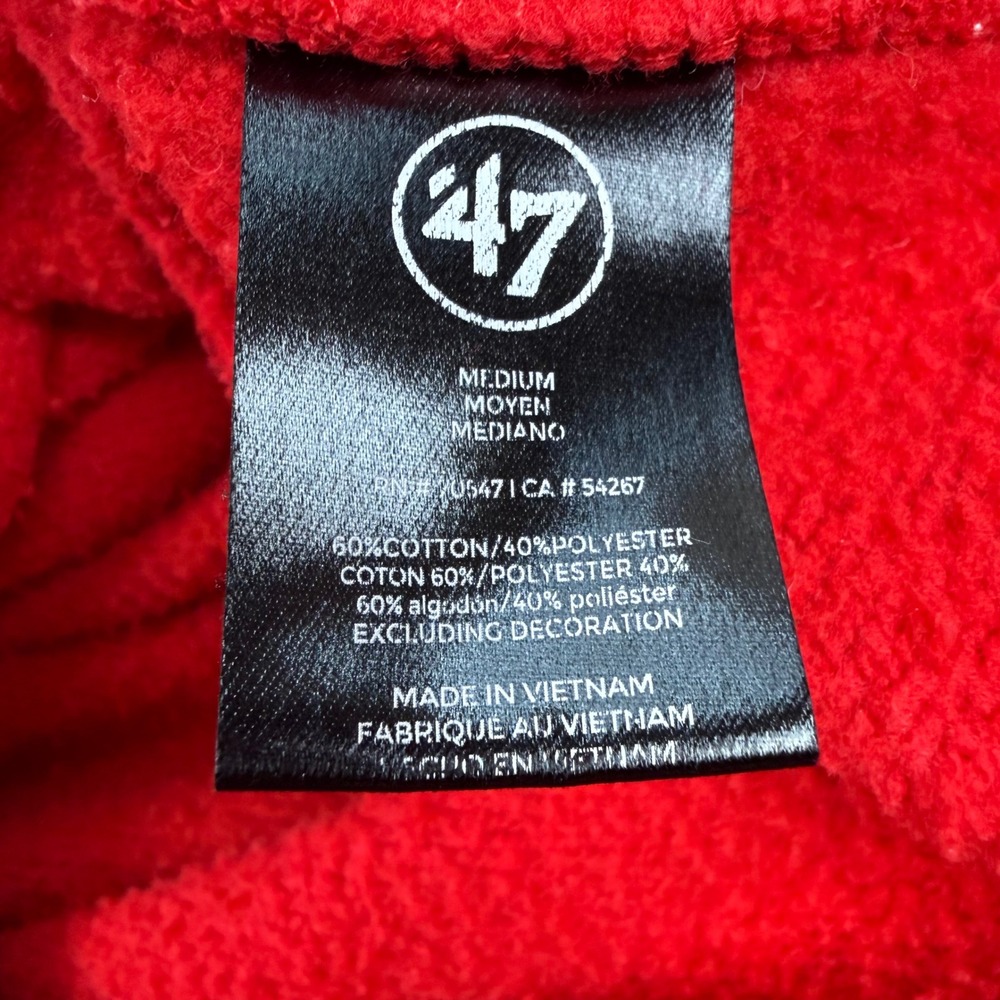 47' Brand Boston Red Sox Mens Medium Red Fleece Pullover Hoodie MLB Baseball - Picture 9 of 10